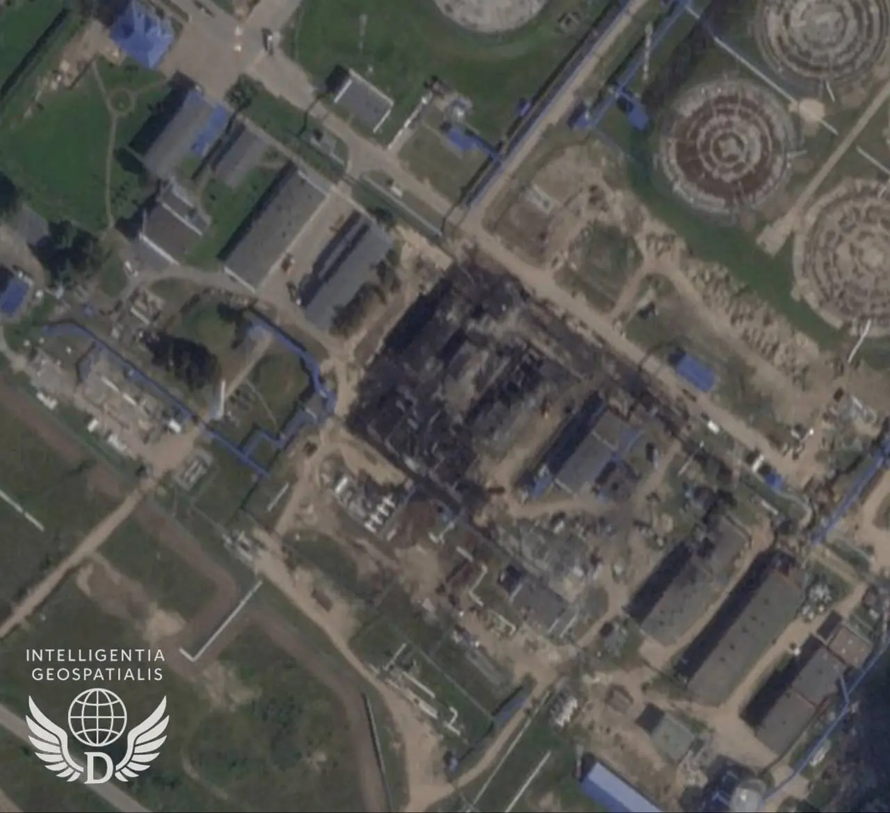 Satellite image of damage to the Nikolskoe station after AFU strikes