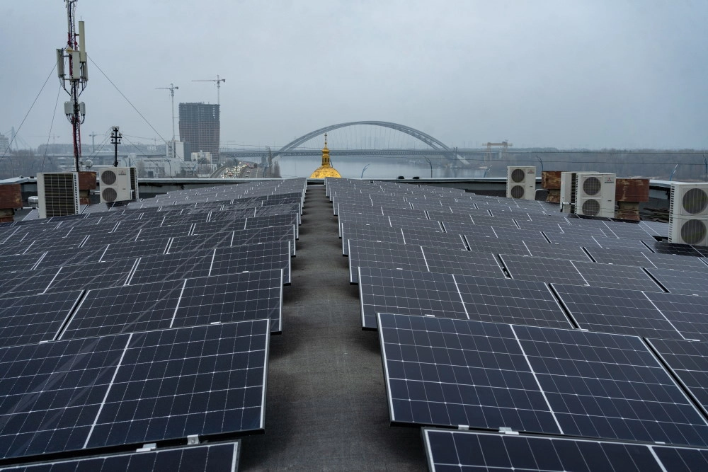 Solar panels on the roof of the Kyiv-Mohyla Academy